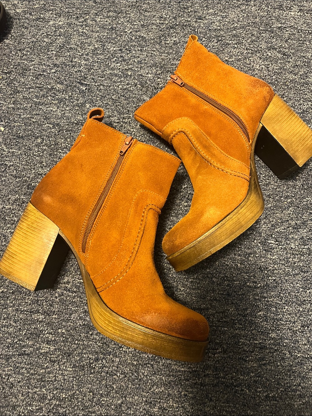 Women’s Distressed Suede Heeled Booties